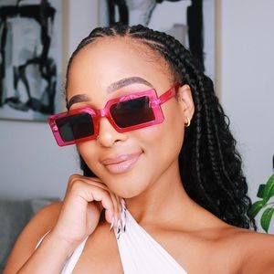 Pink rectangle sunglasses